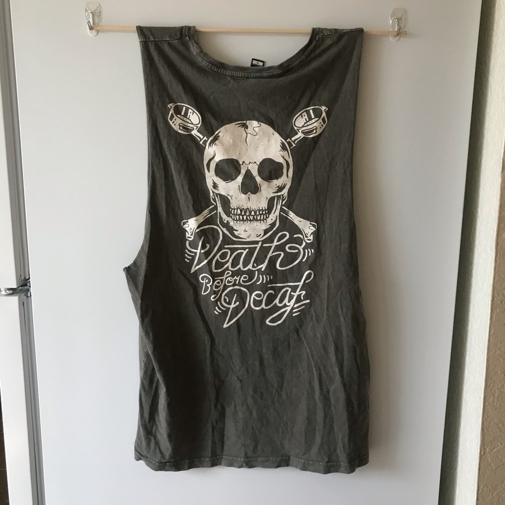 Dutch Bros death before decaf muscle tank